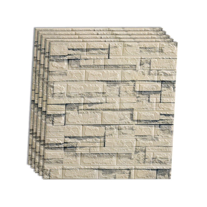 Industrial Wall Plank 3D Brick Wall Panels Waterproof Stick Wall Tile Set of 10 White-Gray Clearhalo 'Flooring 'Home Improvement' 'home_improvement' 'home_improvement_wall_paneling' 'Wall Paneling' 'wall_paneling' 'Walls & Ceilings' Walls and Ceiling' 7227890