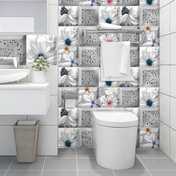 Plastic Peel and Stick Backsplash Tile Square Wallpaper with Waterproof Clearhalo 'Flooring 'Home Improvement' 'home_improvement' 'home_improvement_peel_stick_blacksplash' 'Peel & Stick Backsplash Tile' 'peel_stick_blacksplash' 'Walls & Ceilings' Walls and Ceiling' 7227898