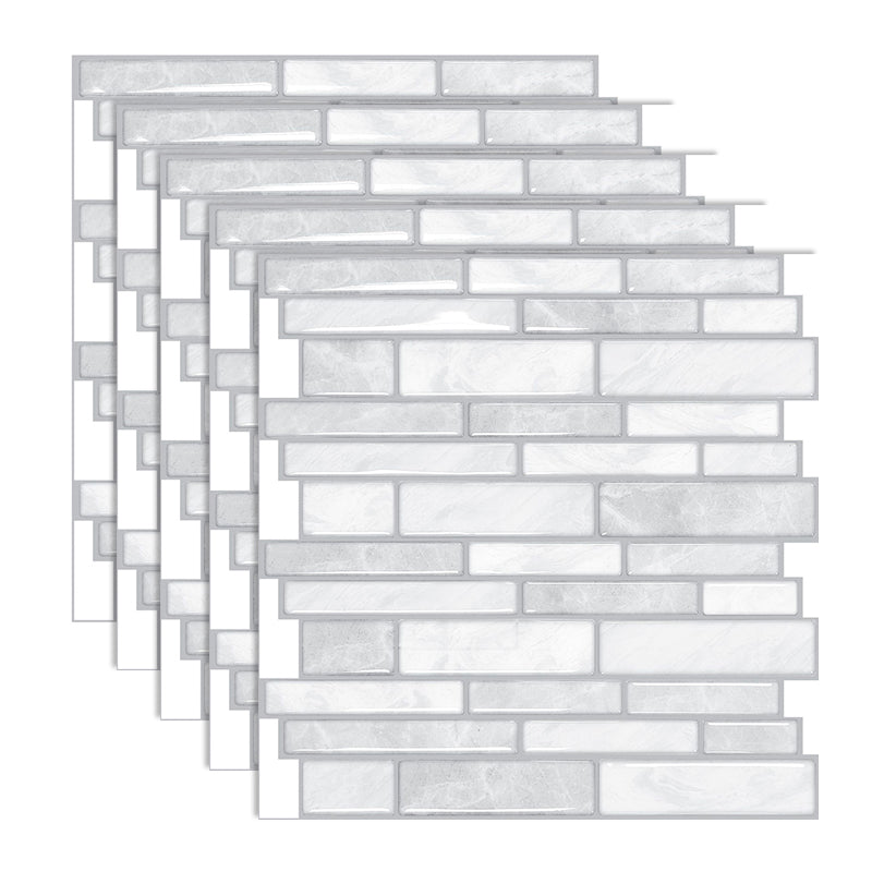 Plastic Peel and Stick Backsplash Wall Tile 3D Square Wallpaper Light Gray-White Clearhalo 'Flooring 'Home Improvement' 'home_improvement' 'home_improvement_peel_stick_blacksplash' 'Peel & Stick Backsplash Tile' 'peel_stick_blacksplash' 'Walls & Ceilings' Walls and Ceiling' 7227913