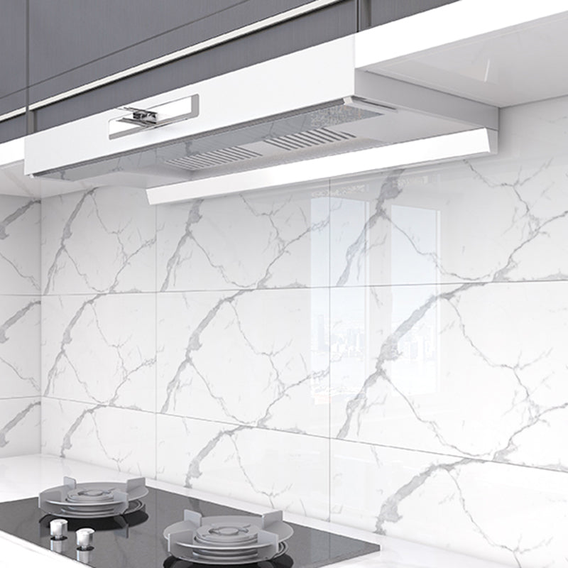 Plastic Peel & Stick Field Tile Rectangular Waterproof Single Tile White-Gray Clearhalo 'Flooring 'Home Improvement' 'home_improvement' 'home_improvement_peel_stick_blacksplash' 'Peel & Stick Backsplash Tile' 'peel_stick_blacksplash' 'Walls & Ceilings' Walls and Ceiling' 7227933