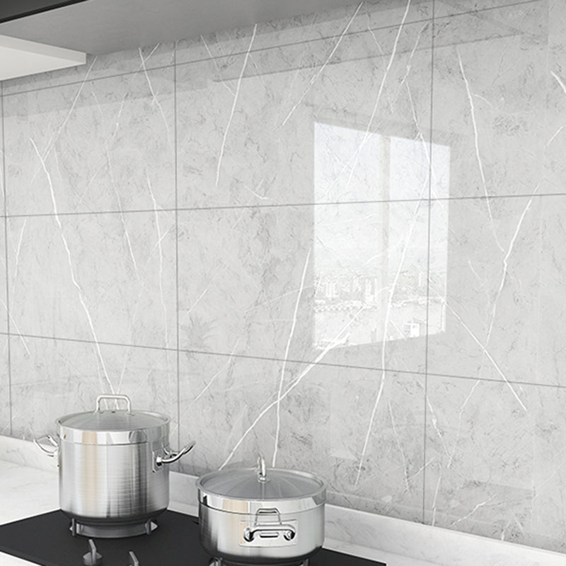 Plastic Peel & Stick Field Tile Rectangular Waterproof Single Tile Light Gray-White Clearhalo 'Flooring 'Home Improvement' 'home_improvement' 'home_improvement_peel_stick_blacksplash' 'Peel & Stick Backsplash Tile' 'peel_stick_blacksplash' 'Walls & Ceilings' Walls and Ceiling' 7227939