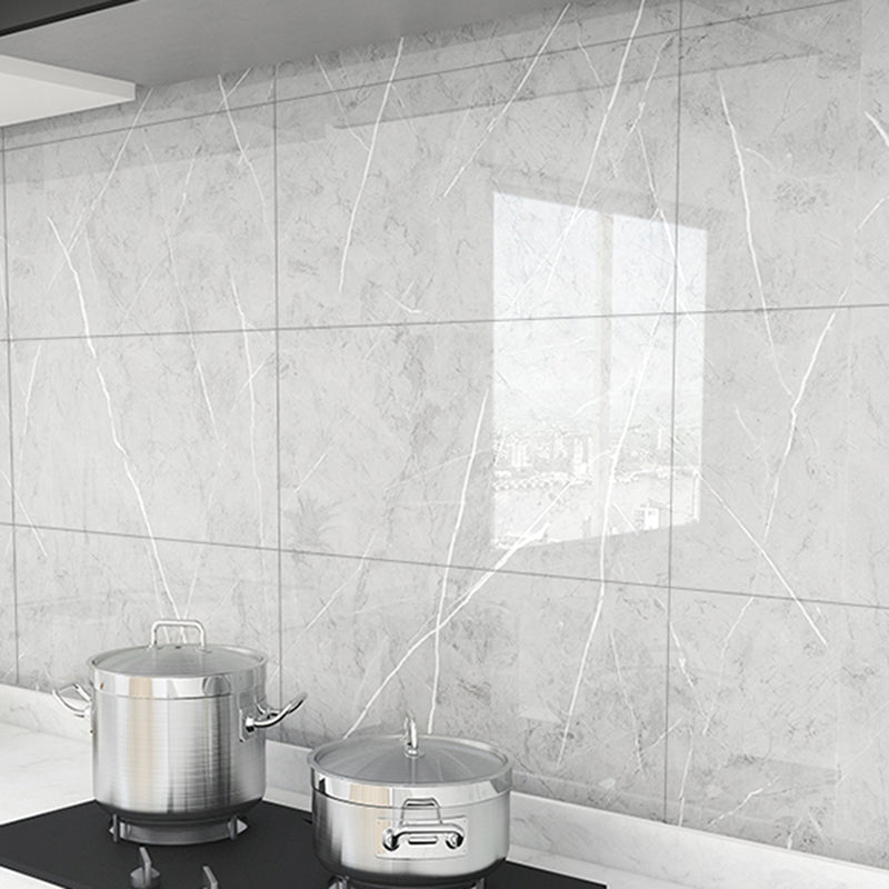 Plastic Peel & Stick Field Tile Rectangular Waterproof Single Tile Light Gray-White Clearhalo 'Flooring 'Home Improvement' 'home_improvement' 'home_improvement_peel_stick_blacksplash' 'Peel & Stick Backsplash Tile' 'peel_stick_blacksplash' 'Walls & Ceilings' Walls and Ceiling' 7227939