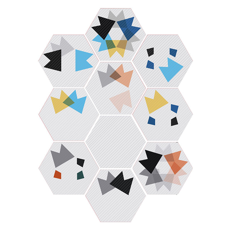 Plastic Mosaic Tile Wallpaper Hexagonal Peel and Stick Backsplash Wall Tile Light Gray Clearhalo 'Flooring 'Home Improvement' 'home_improvement' 'home_improvement_peel_stick_blacksplash' 'Peel & Stick Backsplash Tile' 'peel_stick_blacksplash' 'Walls & Ceilings' Walls and Ceiling' 7227967