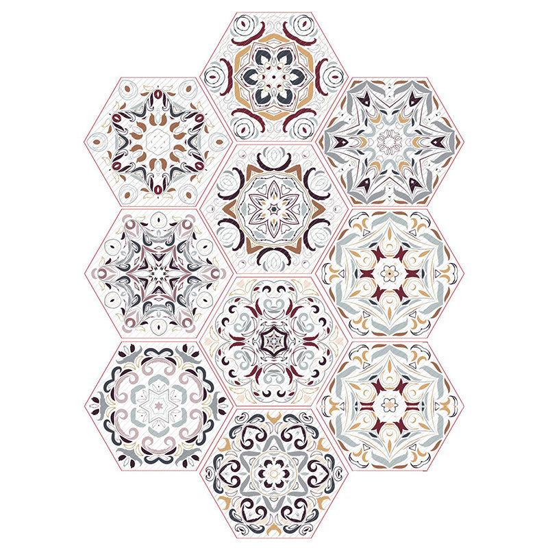 Plastic Mosaic Tile Wallpaper Hexagonal Peel and Stick Backsplash Wall Tile Pewter Clearhalo 'Flooring 'Home Improvement' 'home_improvement' 'home_improvement_peel_stick_blacksplash' 'Peel & Stick Backsplash Tile' 'peel_stick_blacksplash' 'Walls & Ceilings' Walls and Ceiling' 7227968