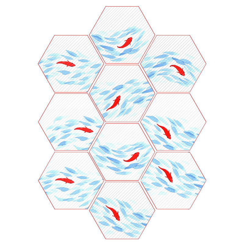 Plastic Mosaic Tile Wallpaper Hexagonal Peel and Stick Backsplash Wall Tile Light Blue Clearhalo 'Flooring 'Home Improvement' 'home_improvement' 'home_improvement_peel_stick_blacksplash' 'Peel & Stick Backsplash Tile' 'peel_stick_blacksplash' 'Walls & Ceilings' Walls and Ceiling' 7227977