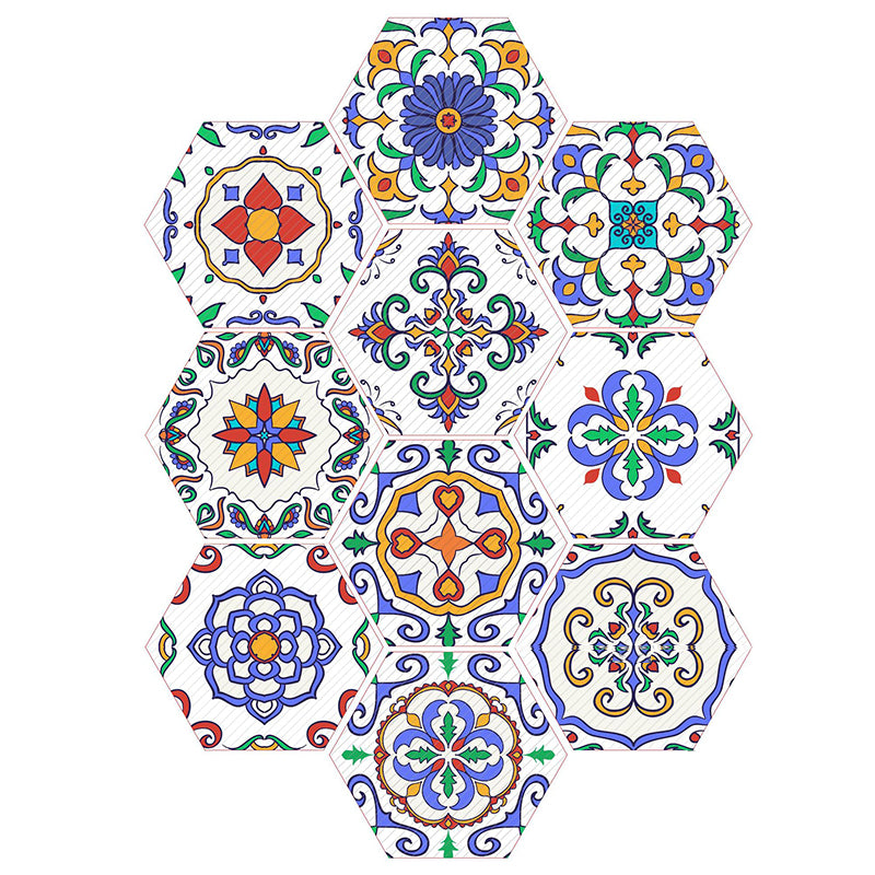 Plastic Mosaic Tile Wallpaper Hexagonal Peel and Stick Backsplash Wall Tile Purple Clearhalo 'Flooring 'Home Improvement' 'home_improvement' 'home_improvement_peel_stick_blacksplash' 'Peel & Stick Backsplash Tile' 'peel_stick_blacksplash' 'Walls & Ceilings' Walls and Ceiling' 7227981