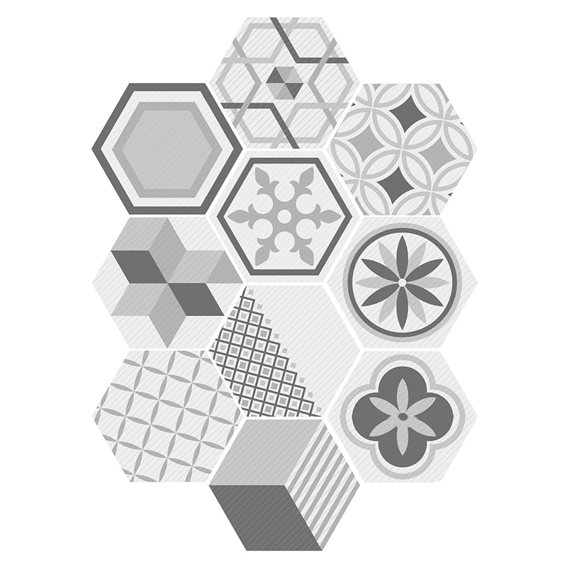 Plastic Mosaic Tile Wallpaper Hexagonal Peel and Stick Backsplash Wall Tile Beige Gray Clearhalo 'Flooring 'Home Improvement' 'home_improvement' 'home_improvement_peel_stick_blacksplash' 'Peel & Stick Backsplash Tile' 'peel_stick_blacksplash' 'Walls & Ceilings' Walls and Ceiling' 7227982