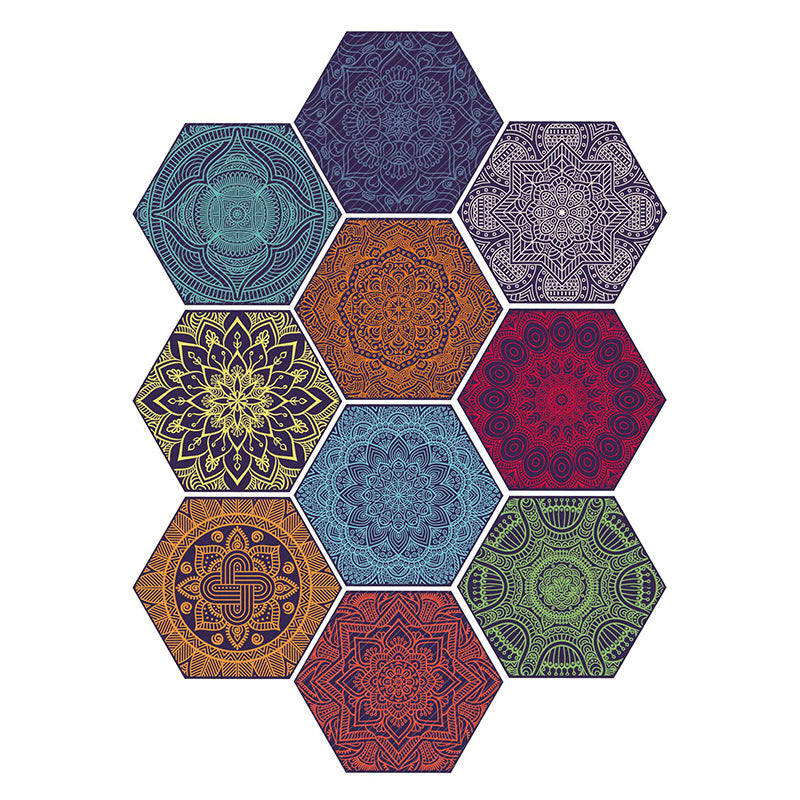 Plastic Mosaic Tile Wallpaper Hexagonal Peel and Stick Backsplash Wall Tile Red Clearhalo 'Flooring 'Home Improvement' 'home_improvement' 'home_improvement_peel_stick_blacksplash' 'Peel & Stick Backsplash Tile' 'peel_stick_blacksplash' 'Walls & Ceilings' Walls and Ceiling' 7227993