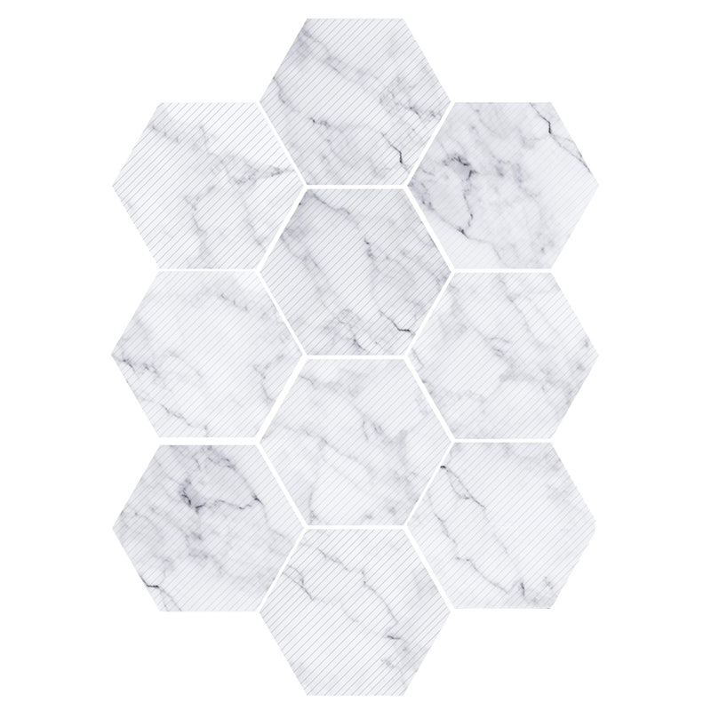 Plastic Mosaic Tile Wallpaper Hexagonal Peel and Stick Backsplash Wall Tile White Clearhalo 'Flooring 'Home Improvement' 'home_improvement' 'home_improvement_peel_stick_blacksplash' 'Peel & Stick Backsplash Tile' 'peel_stick_blacksplash' 'Walls & Ceilings' Walls and Ceiling' 7227994