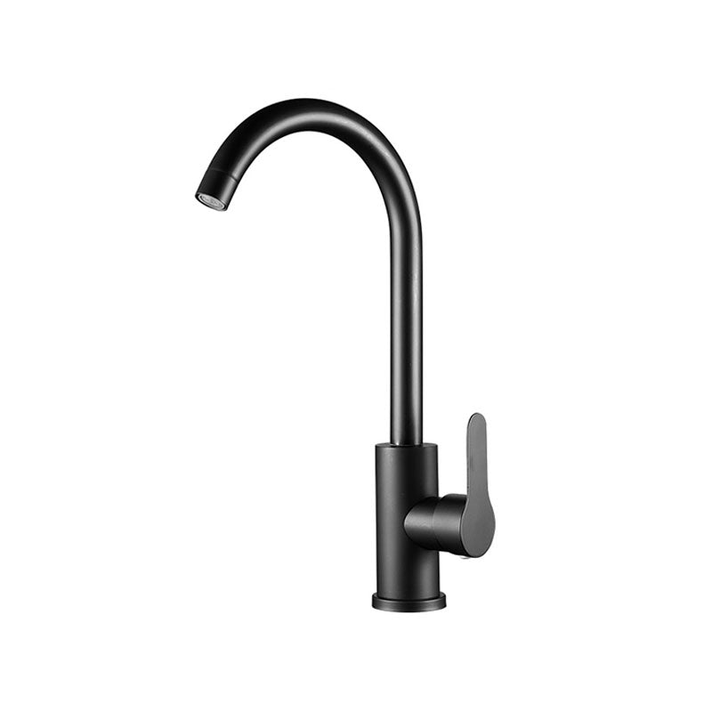 Pull Out Kitchen Faucet Single Handle Faucet with Pull Out Sprayer Black Single Pattern Clearhalo 'Home Improvement' 'home_improvement' 'home_improvement_kitchen_faucets' 'Kitchen Faucets' 'Kitchen Remodel & Kitchen Fixtures' 'Kitchen Sinks & Faucet Components' 'kitchen_faucets' 7228858
