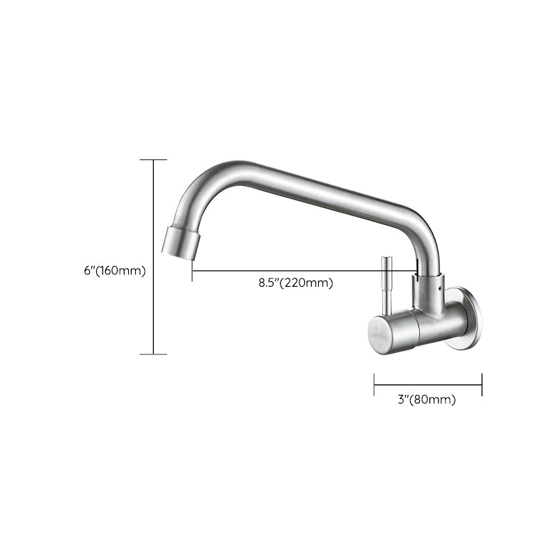 Modern Single Handle Kitchen Faucet Low Arc Wall Mounted Profile Faucet Clearhalo 'Home Improvement' 'home_improvement' 'home_improvement_kitchen_faucets' 'Kitchen Faucets' 'Kitchen Remodel & Kitchen Fixtures' 'Kitchen Sinks & Faucet Components' 'kitchen_faucets' 7228899