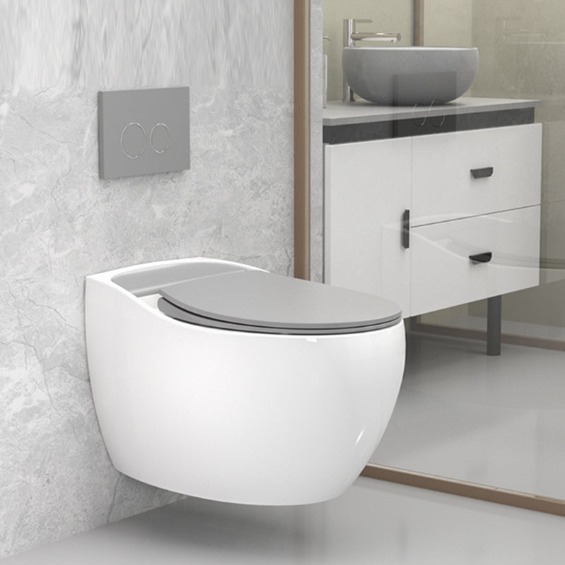Contemporary Wall Hung Toilet Bowl Slow Close Seat Included Urine Toilet for Washroom White/ Gray Toilet with High Tanker Clearhalo 'Bathroom Remodel & Bathroom Fixtures' 'Home Improvement' 'home_improvement' 'home_improvement_toilets' 'Toilets & Bidets' 'Toilets' 7230218