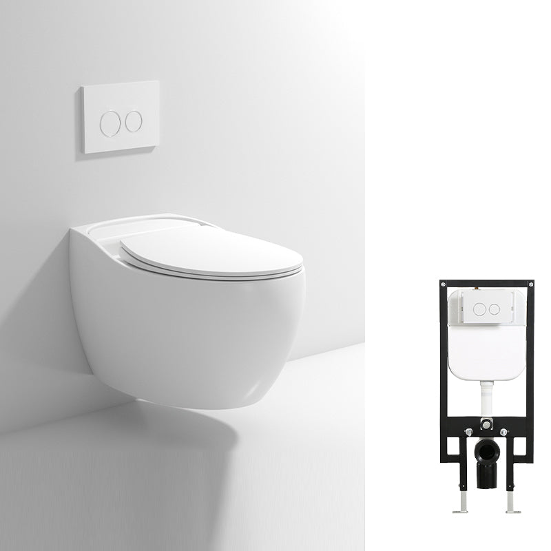 Contemporary Wall Hung Toilet Bowl Slow Close Seat Included Urine Toilet for Washroom White Clearhalo 'Bathroom Remodel & Bathroom Fixtures' 'Home Improvement' 'home_improvement' 'home_improvement_toilets' 'Toilets & Bidets' 'Toilets' 7230219