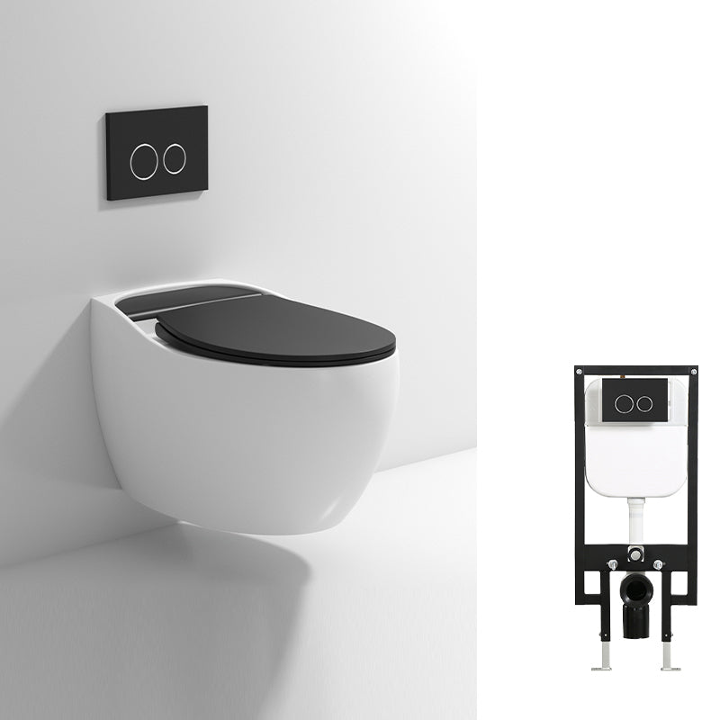 Contemporary Wall Hung Toilet Bowl Slow Close Seat Included Urine Toilet for Washroom White/ Black Clearhalo 'Bathroom Remodel & Bathroom Fixtures' 'Home Improvement' 'home_improvement' 'home_improvement_toilets' 'Toilets & Bidets' 'Toilets' 7230222