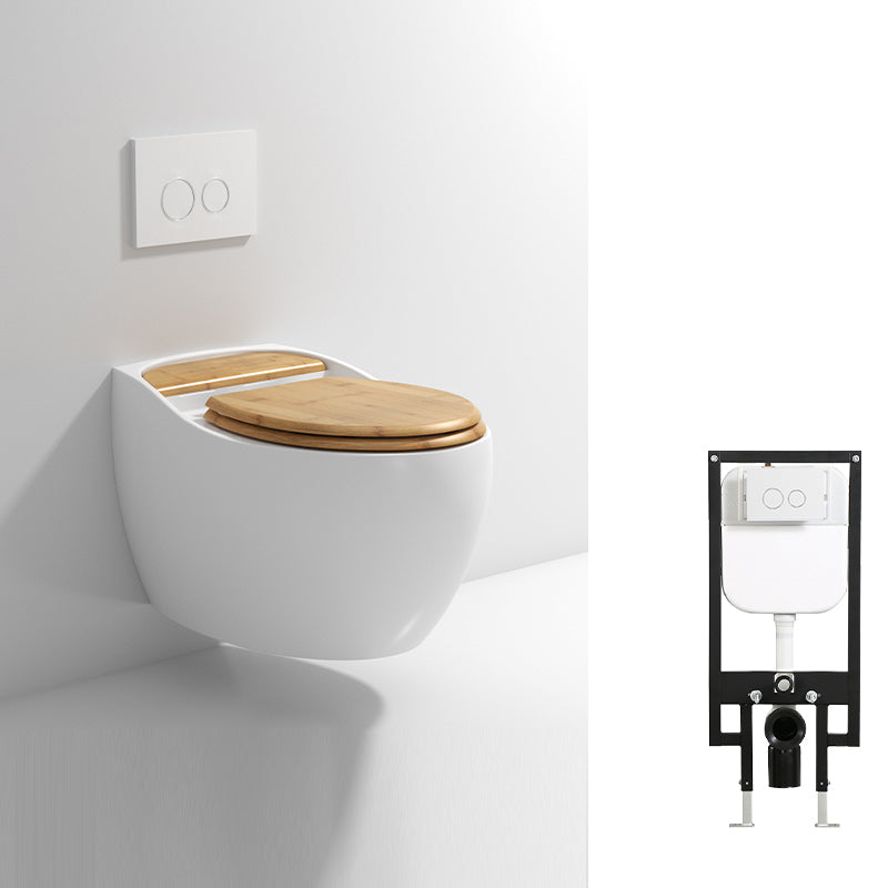 Contemporary Wall Hung Toilet Bowl Slow Close Seat Included Urine Toilet for Washroom White Wood Grain Clearhalo 'Bathroom Remodel & Bathroom Fixtures' 'Home Improvement' 'home_improvement' 'home_improvement_toilets' 'Toilets & Bidets' 'Toilets' 7230230
