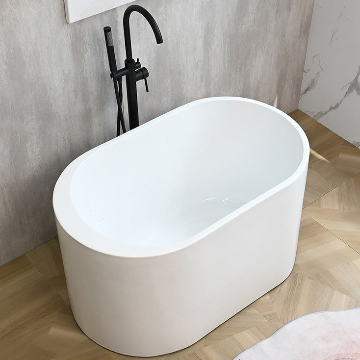 Antique Finish Oval Stand Bathtub Soaking Modern Style Bath Tub Tub with Freestanding Tub Fillers Clearhalo 'Bathroom Remodel & Bathroom Fixtures' 'Bathtubs' 'Home Improvement' 'home_improvement' 'home_improvement_bathtubs' 'Showers & Bathtubs' 7230257