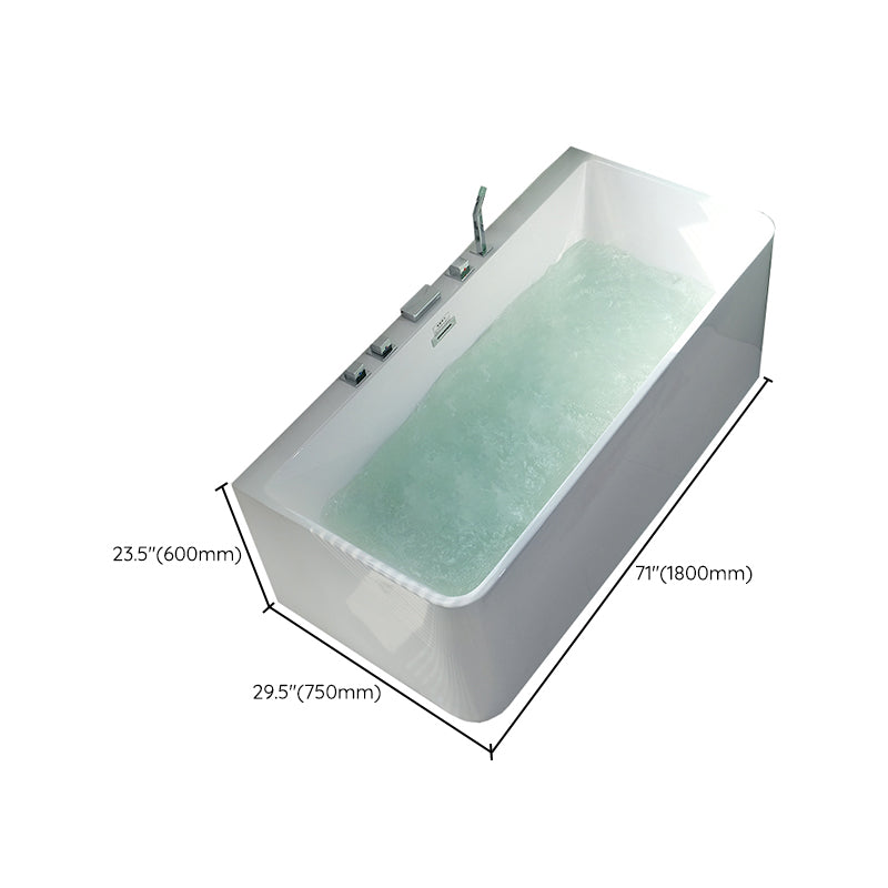 Back to Wall Rectangular Bath Antique Finish Soaking Modern Bathtub ...