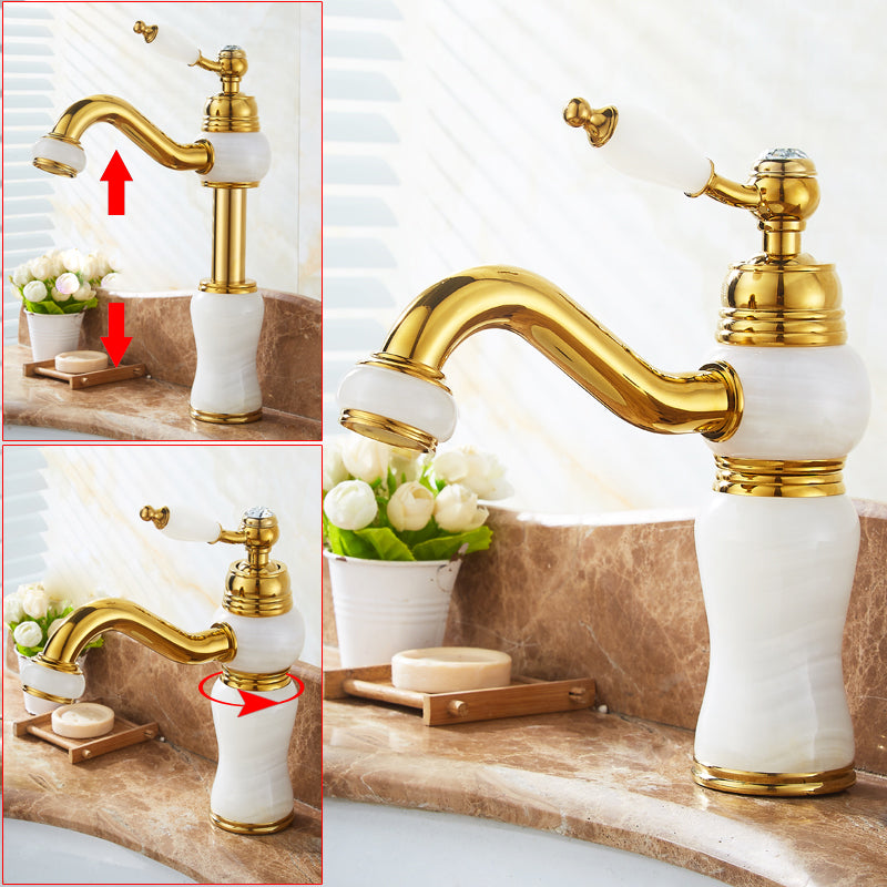 Glam Vessel Sink Faucet Lever Handle Low Arc Vessel Sink Bathroom Faucet Clearhalo 'Bathroom Remodel & Bathroom Fixtures' 'Bathroom Sink Faucets' 'Bathroom Sinks & Faucet Components' 'bathroom_sink_faucets' 'Home Improvement' 'home_improvement' 'home_improvement_bathroom_sink_faucets' 7230415