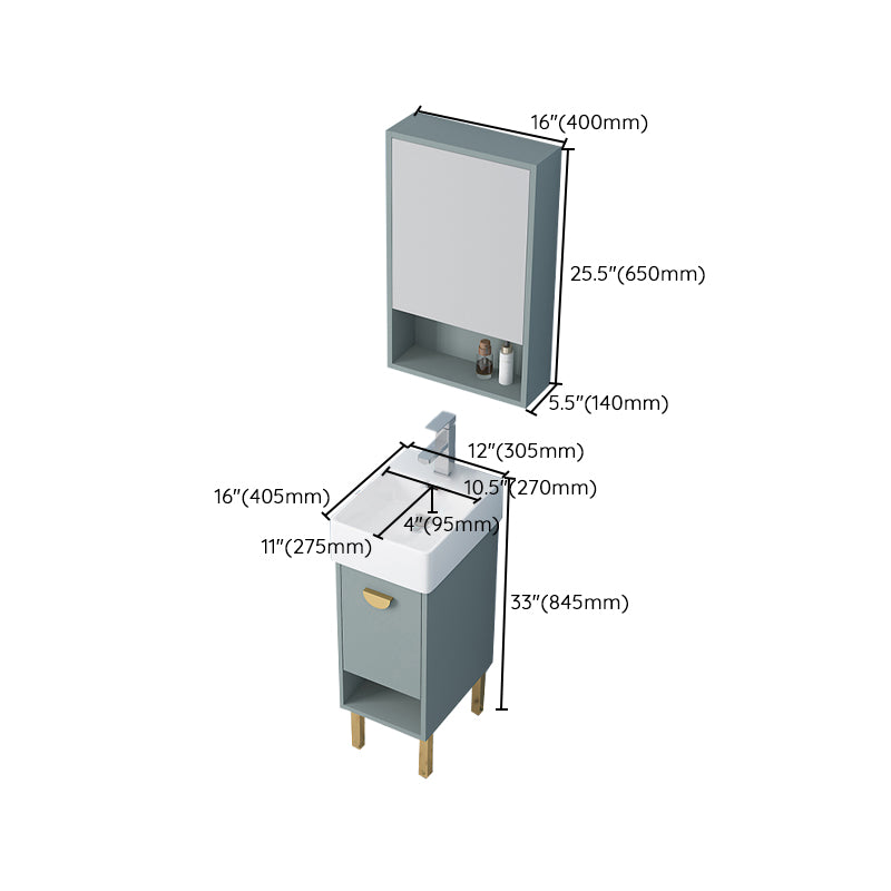 Rectangular Freestanding Bathroom Vanity Glam Green Single-Sink Vanity Set Clearhalo 'Bathroom Remodel & Bathroom Fixtures' 'Bathroom Vanities' 'bathroom_vanities' 'Home Improvement' 'home_improvement' 'home_improvement_bathroom_vanities' 7230537