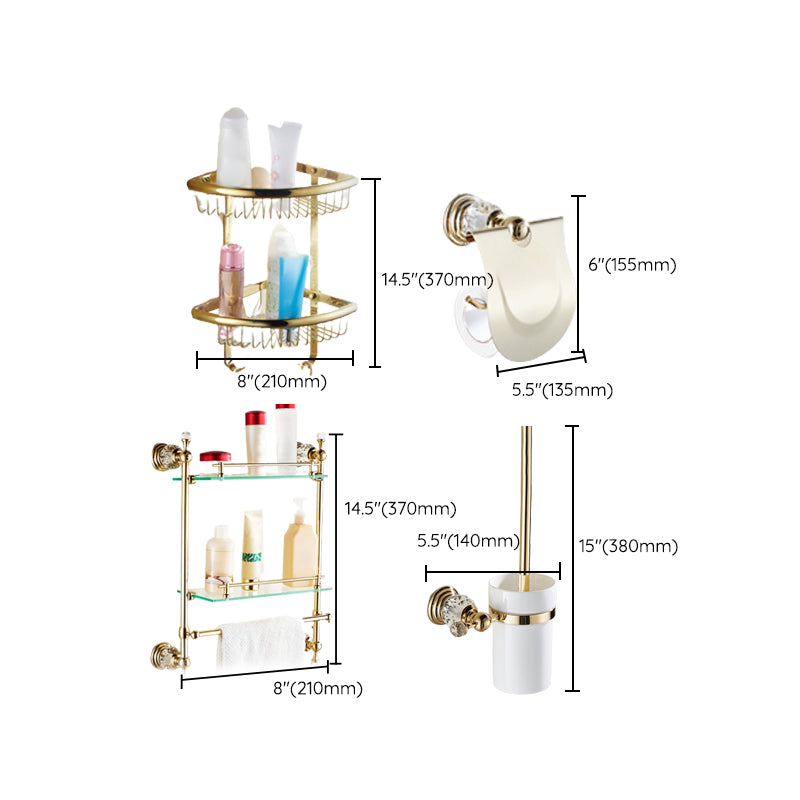 Traditional Brass Metal Bathroom Accessory As Individual Or As a Set Clearhalo 'Bathroom Hardware Sets' 'Bathroom Hardware' 'Bathroom Remodel & Bathroom Fixtures' 'bathroom_hardware_sets' 'Home Improvement' 'home_improvement' 'home_improvement_bathroom_hardware_sets' 7231135
