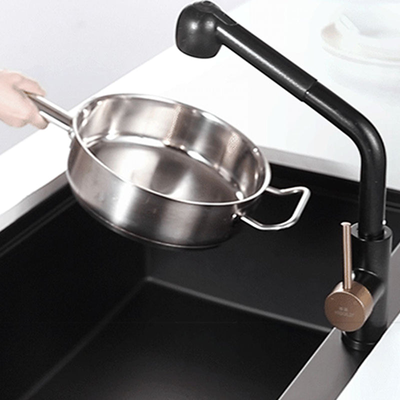 Quartz Kitchen Sink Modern Single Bowl Kitchen Sink with Strainer Clearhalo 'Home Improvement' 'home_improvement' 'home_improvement_kitchen_sinks' 'Kitchen Remodel & Kitchen Fixtures' 'Kitchen Sinks & Faucet Components' 'Kitchen Sinks' 'kitchen_sinks' 7231169