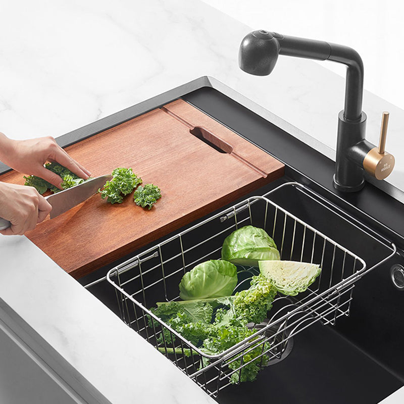 Quartz Kitchen Sink Modern Single Bowl Kitchen Sink with Strainer Clearhalo 'Home Improvement' 'home_improvement' 'home_improvement_kitchen_sinks' 'Kitchen Remodel & Kitchen Fixtures' 'Kitchen Sinks & Faucet Components' 'Kitchen Sinks' 'kitchen_sinks' 7231170