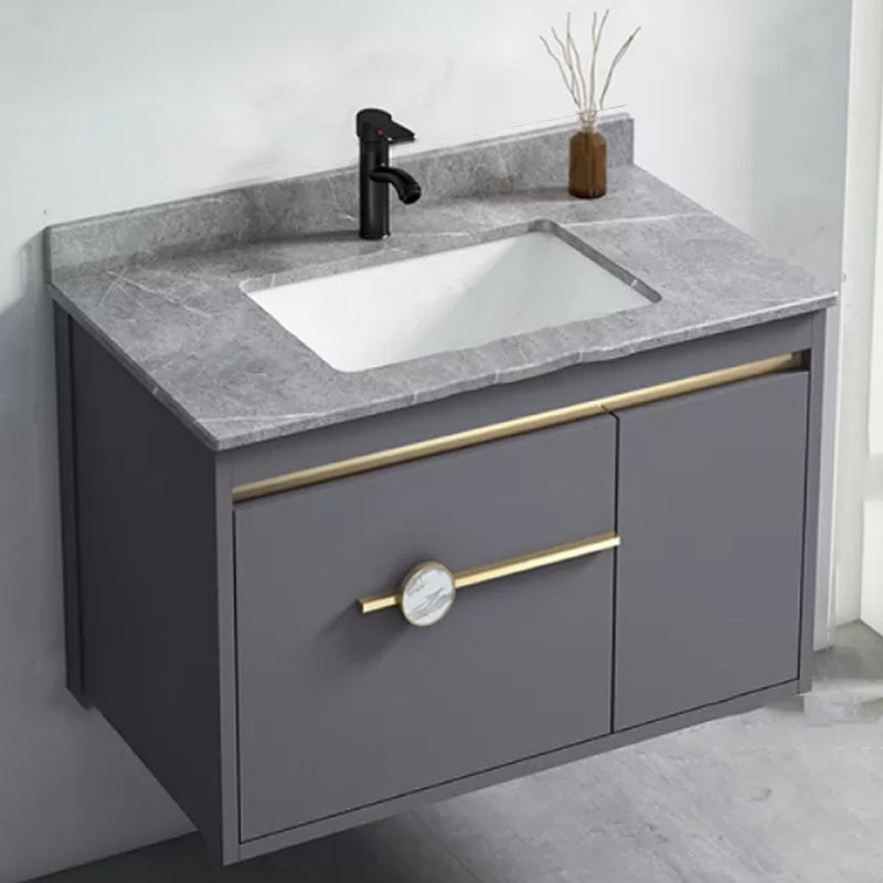 Glam Bathroom Vanity Set Wall Mount Faucet Included Bathroom Sink Vanity Vanity & Faucet 28"L x 19"W x 18"H Stone Clearhalo 'Bathroom Remodel & Bathroom Fixtures' 'Bathroom Vanities' 'bathroom_vanities' 'Home Improvement' 'home_improvement' 'home_improvement_bathroom_vanities' 7231461