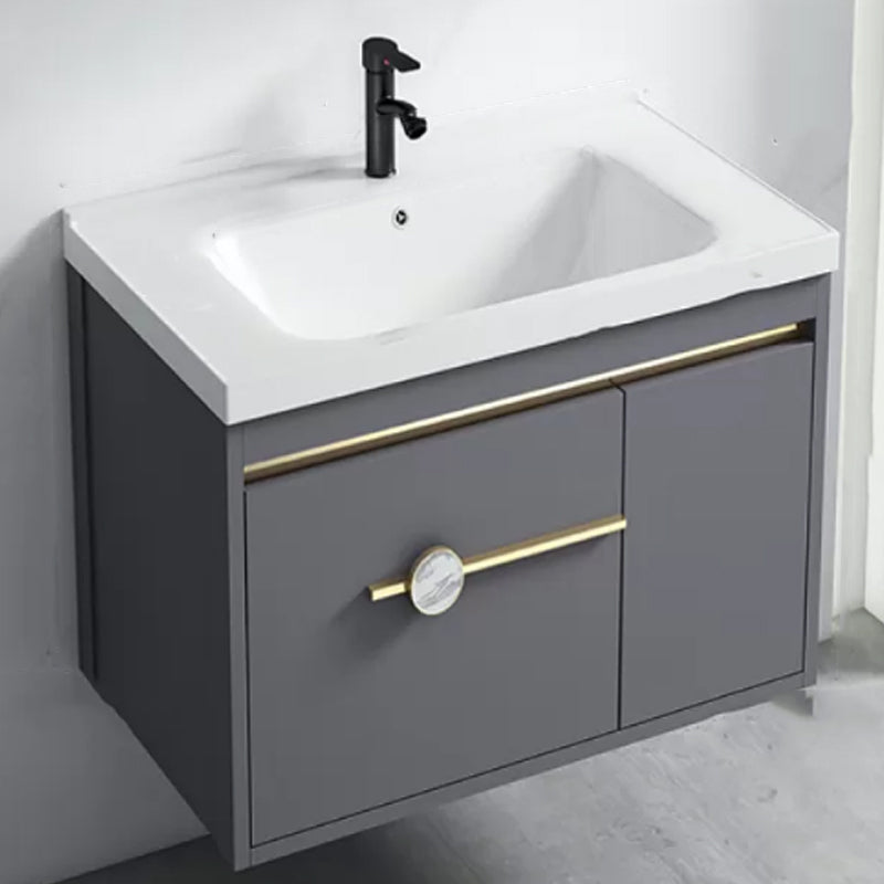 Glam Bathroom Vanity Set Wall Mount Faucet Included Bathroom Sink Vanity Vanity & Faucet 24"L x 16"W x 18"H Ceramic Clearhalo 'Bathroom Remodel & Bathroom Fixtures' 'Bathroom Vanities' 'bathroom_vanities' 'Home Improvement' 'home_improvement' 'home_improvement_bathroom_vanities' 7231464