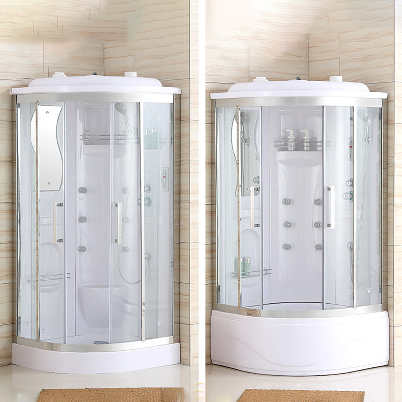 White Shower Stall Stainless Steel Shower Enclosure with Base Included Clearhalo 'Bathroom Remodel & Bathroom Fixtures' 'Home Improvement' 'home_improvement' 'home_improvement_shower_stalls_enclosures' 'Shower Stalls & Enclosures' 'shower_stalls_enclosures' 'Showers & Bathtubs' 7231479