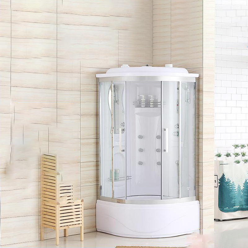 White Shower Stall Stainless Steel Shower Enclosure with Base Included Clearhalo 'Bathroom Remodel & Bathroom Fixtures' 'Home Improvement' 'home_improvement' 'home_improvement_shower_stalls_enclosures' 'Shower Stalls & Enclosures' 'shower_stalls_enclosures' 'Showers & Bathtubs' 7231482