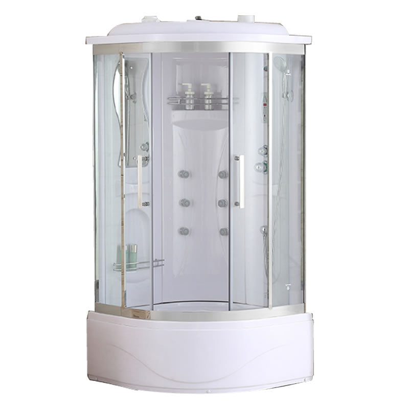 White Shower Stall Stainless Steel Shower Enclosure with Base Included Clearhalo 'Bathroom Remodel & Bathroom Fixtures' 'Home Improvement' 'home_improvement' 'home_improvement_shower_stalls_enclosures' 'Shower Stalls & Enclosures' 'shower_stalls_enclosures' 'Showers & Bathtubs' 7231483