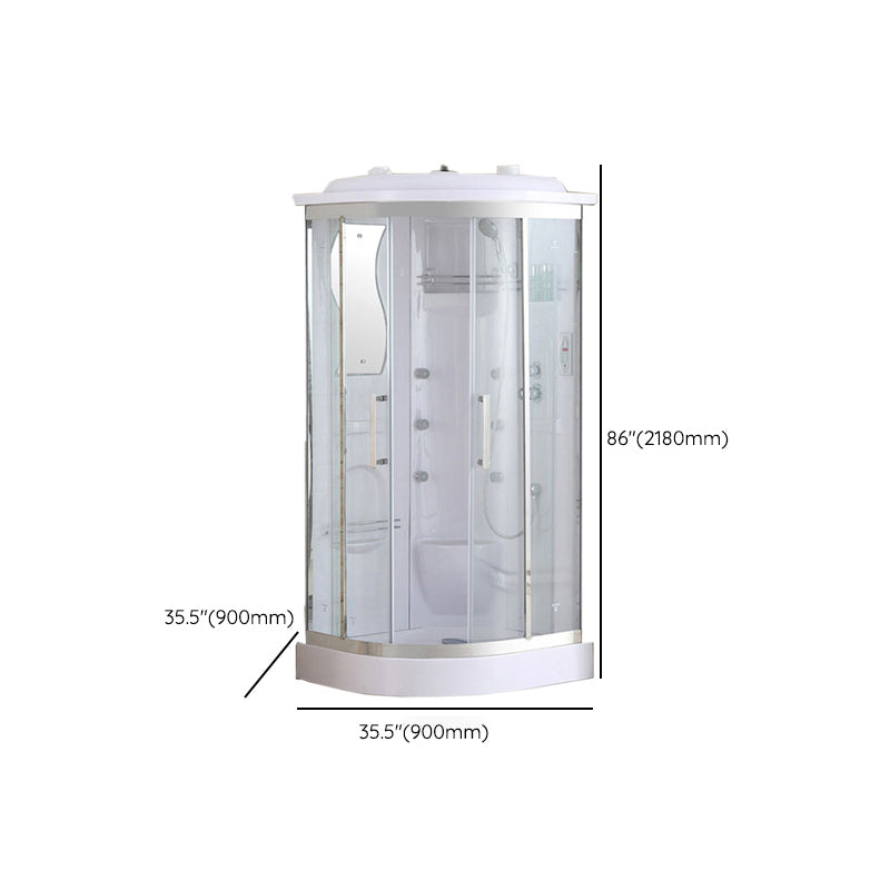 White Shower Stall Stainless Steel Shower Enclosure with Base Included Clearhalo 'Bathroom Remodel & Bathroom Fixtures' 'Home Improvement' 'home_improvement' 'home_improvement_shower_stalls_enclosures' 'Shower Stalls & Enclosures' 'shower_stalls_enclosures' 'Showers & Bathtubs' 7231484