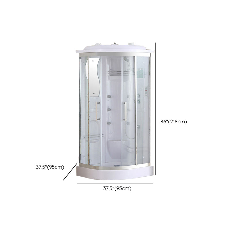 White Shower Stall Stainless Steel Shower Enclosure with Base Included Clearhalo 'Bathroom Remodel & Bathroom Fixtures' 'Home Improvement' 'home_improvement' 'home_improvement_shower_stalls_enclosures' 'Shower Stalls & Enclosures' 'shower_stalls_enclosures' 'Showers & Bathtubs' 7231486