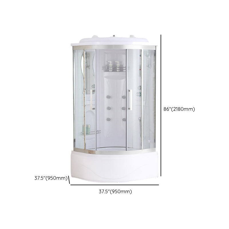 White Shower Stall Stainless Steel Shower Enclosure with Base Included Clearhalo 'Bathroom Remodel & Bathroom Fixtures' 'Home Improvement' 'home_improvement' 'home_improvement_shower_stalls_enclosures' 'Shower Stalls & Enclosures' 'shower_stalls_enclosures' 'Showers & Bathtubs' 7231487