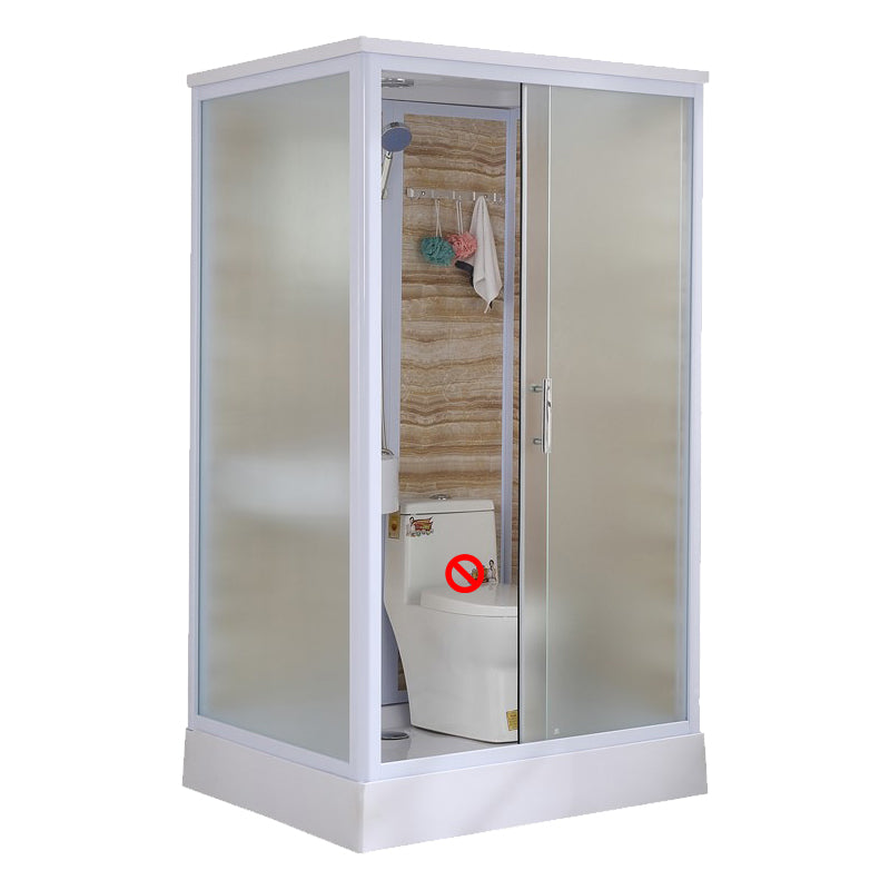 White Framed Frosted Rectangle Shower Stall with Base and Fixed Panel Light Wood 47"L x 39"W x 85"H Toilet Not Included Clearhalo 'Bathroom Remodel & Bathroom Fixtures' 'Home Improvement' 'home_improvement' 'home_improvement_shower_stalls_enclosures' 'Shower Stalls & Enclosures' 'shower_stalls_enclosures' 'Showers & Bathtubs' 7231496