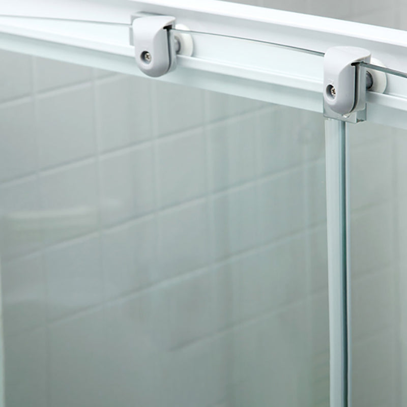 Neo-Round Shower Stall White Tempered Glass Shower Stall with Door Handles Clearhalo 'Bathroom Remodel & Bathroom Fixtures' 'Home Improvement' 'home_improvement' 'home_improvement_shower_stalls_enclosures' 'Shower Stalls & Enclosures' 'shower_stalls_enclosures' 'Showers & Bathtubs' 7231536