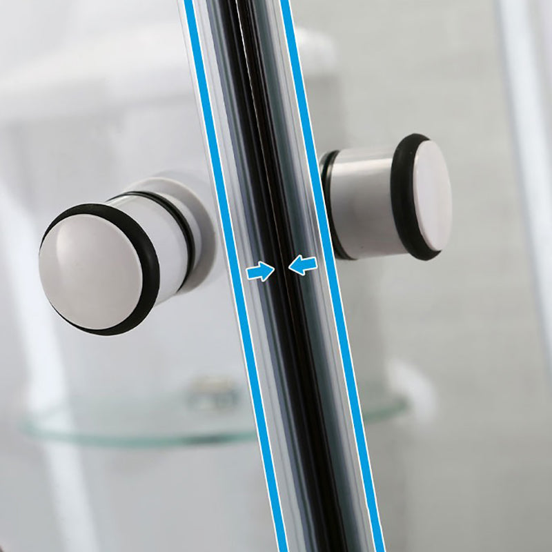 Neo-Round Shower Stall White Tempered Glass Shower Stall with Door Handles Clearhalo 'Bathroom Remodel & Bathroom Fixtures' 'Home Improvement' 'home_improvement' 'home_improvement_shower_stalls_enclosures' 'Shower Stalls & Enclosures' 'shower_stalls_enclosures' 'Showers & Bathtubs' 7231538