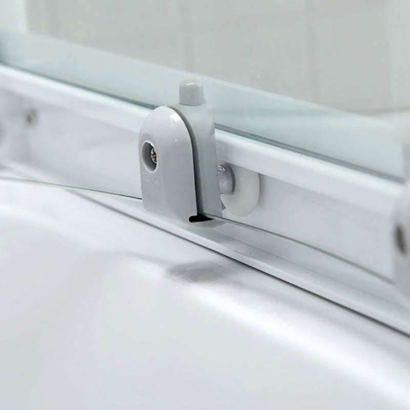 Neo-Round Shower Stall White Tempered Glass Shower Stall with Door Handles Clearhalo 'Bathroom Remodel & Bathroom Fixtures' 'Home Improvement' 'home_improvement' 'home_improvement_shower_stalls_enclosures' 'Shower Stalls & Enclosures' 'shower_stalls_enclosures' 'Showers & Bathtubs' 7231539