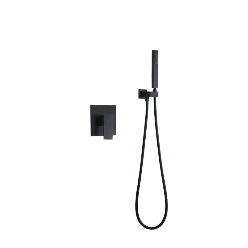 Modern Shower Trim Brass Temperature Control Handheld Shower Head Shower Combo Black None Hand Spray Clearhalo 'Bathroom Remodel & Bathroom Fixtures' 'Home Improvement' 'home_improvement' 'home_improvement_shower_faucets' 'Shower Faucets & Systems' 'shower_faucets' 'Showers & Bathtubs Plumbing' 'Showers & Bathtubs' 7231931