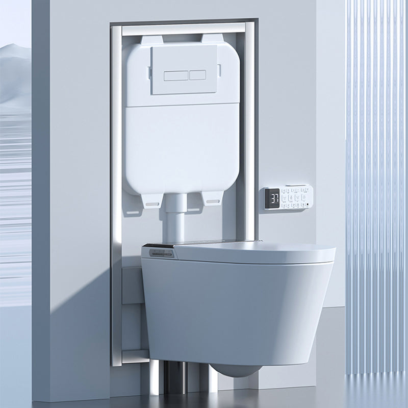Antimicrobial Wall Hung Toilet Elongated Smart Bidet with Heated Seat Clearhalo 'Bathroom Remodel & Bathroom Fixtures' 'Bidets' 'Home Improvement' 'home_improvement' 'home_improvement_bidets' 'Toilets & Bidets' 7232205
