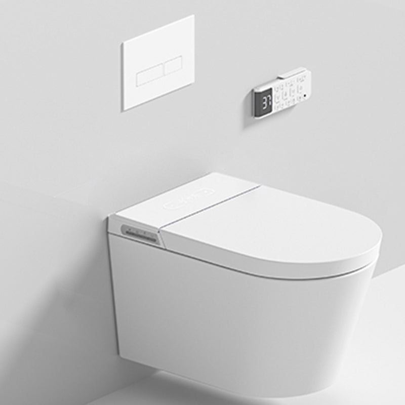 Antimicrobial Wall Hung Toilet Elongated Smart Bidet with Heated Seat Toilet with Water Tank White Manual Flip Clearhalo 'Bathroom Remodel & Bathroom Fixtures' 'Bidets' 'Home Improvement' 'home_improvement' 'home_improvement_bidets' 'Toilets & Bidets' 7232208