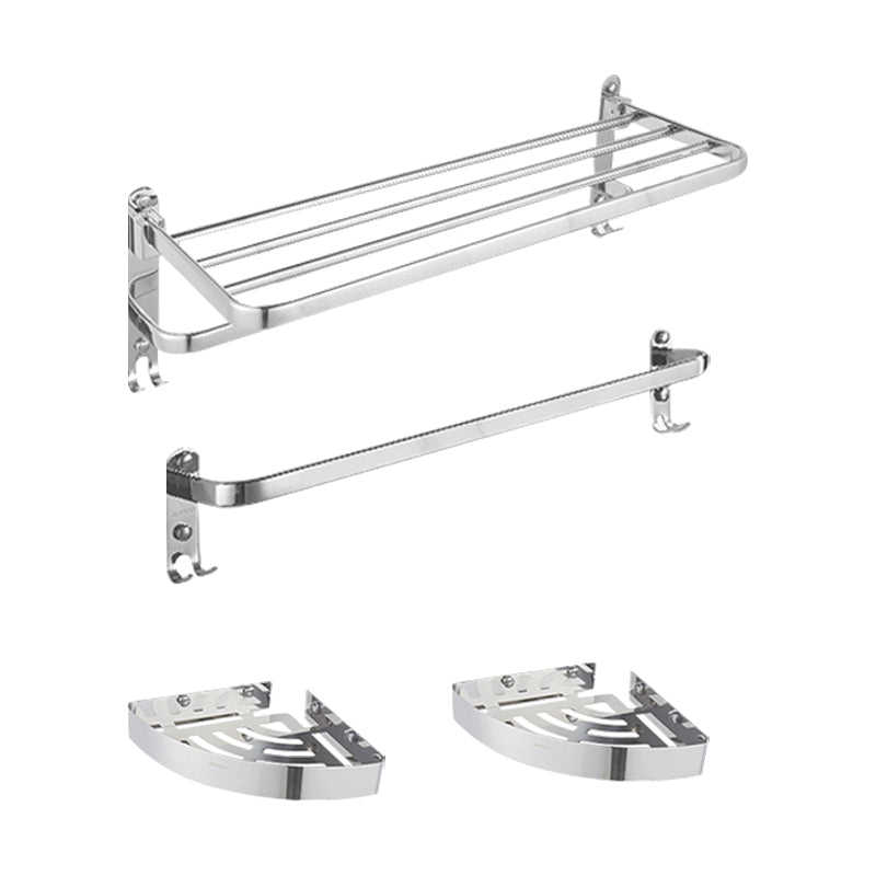 Modern Stainless Steel Bathroom Accessory Kit Towel Bar Paper Holder Bath Hardware Set 4-Piece Set(Single Rod) Clearhalo 'Bathroom Hardware Sets' 'Bathroom Hardware' 'Bathroom Remodel & Bathroom Fixtures' 'bathroom_hardware_sets' 'Home Improvement' 'home_improvement' 'home_improvement_bathroom_hardware_sets' 7232220