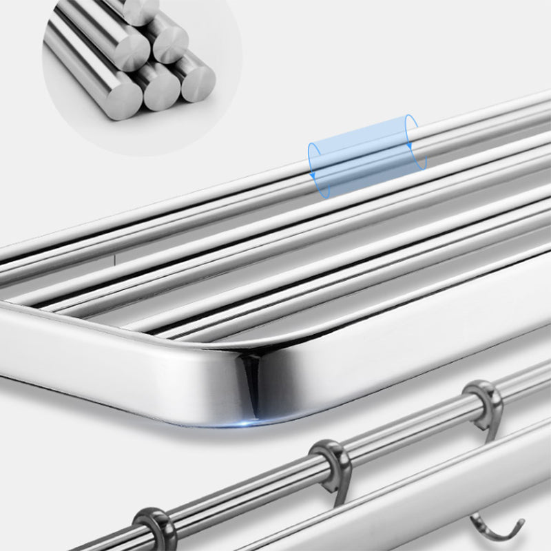 Modern Stainless Steel Bathroom Accessory Kit Towel Bar Paper Holder Bath Hardware Set Clearhalo 'Bathroom Hardware Sets' 'Bathroom Hardware' 'Bathroom Remodel & Bathroom Fixtures' 'bathroom_hardware_sets' 'Home Improvement' 'home_improvement' 'home_improvement_bathroom_hardware_sets' 7232230