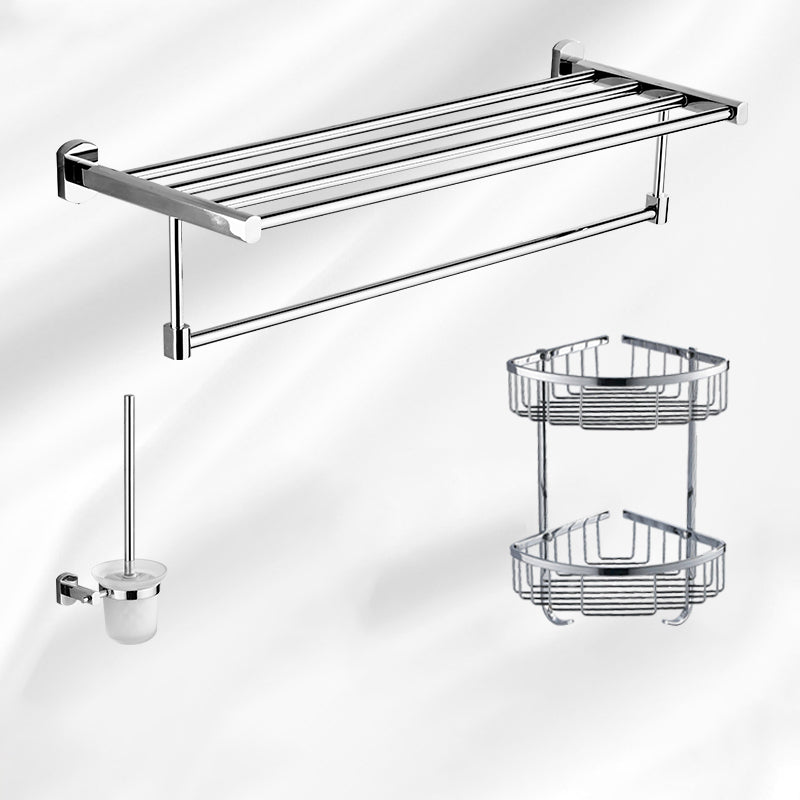 Modern Bath Hardware Set Stainless Steel Bath Shelf Towel Bar Bathroom Accessory Kit 3-Piece Set (Toilet Brush) Clearhalo 'Bathroom Hardware Sets' 'Bathroom Hardware' 'Bathroom Remodel & Bathroom Fixtures' 'bathroom_hardware_sets' 'Home Improvement' 'home_improvement' 'home_improvement_bathroom_hardware_sets' 7232259