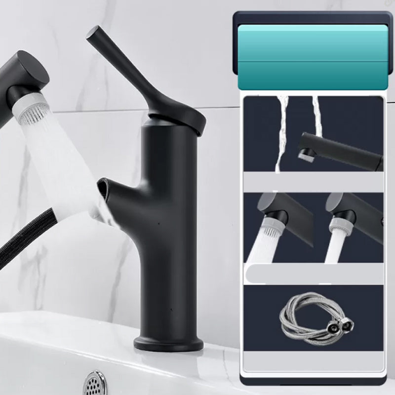 Vessel Sink Bathroom Faucet Lever Handle Low Arc with Pull down Sprayer Nero Drain Not Included Clearhalo 'Bathroom Remodel & Bathroom Fixtures' 'Bathroom Sink Faucets' 'Bathroom Sinks & Faucet Components' 'bathroom_sink_faucets' 'Casa' 'Home Improvement' 'home_improvement' 'home_improvement_bathroom_sink_faucets' 7233532