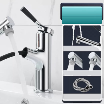 Vessel Sink Bathroom Faucet Lever Handle Low Arc with Pull down Sprayer Argento Drain Not Included Clearhalo 'Bathroom Remodel & Bathroom Fixtures' 'Bathroom Sink Faucets' 'Bathroom Sinks & Faucet Components' 'bathroom_sink_faucets' 'Casa' 'Home Improvement' 'home_improvement' 'home_improvement_bathroom_sink_faucets' 7233534