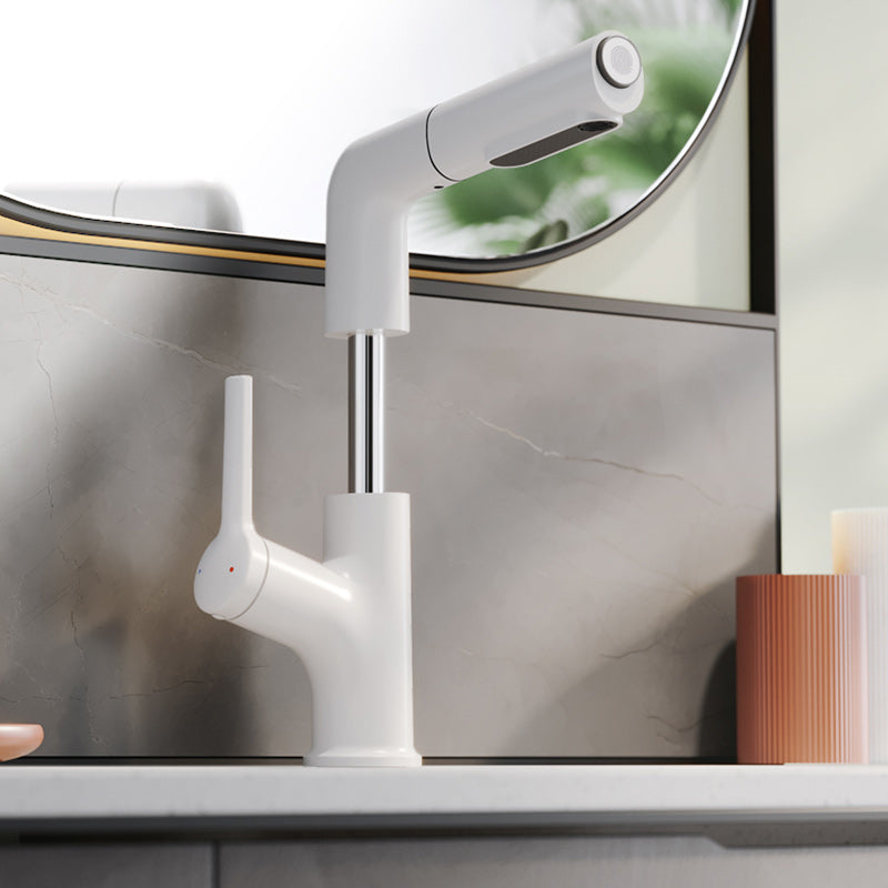 High-Arc Bathroom Vessel Faucet Swivel Spout with Pull Out Sprayer Clearhalo 'Bathroom Remodel & Bathroom Fixtures' 'Bathroom Sink Faucets' 'Bathroom Sinks & Faucet Components' 'bathroom_sink_faucets' 'Home Improvement' 'home_improvement' 'home_improvement_bathroom_sink_faucets' 7233547