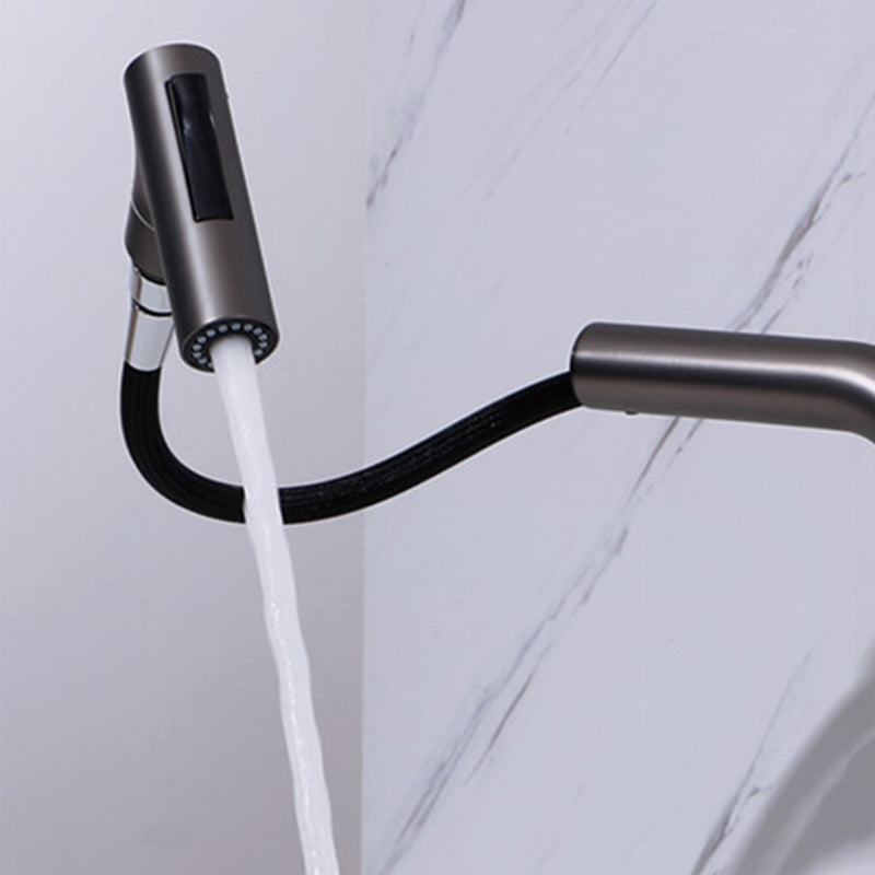 Widespread Bathroom Faucet Swivel Spout High-Arc with Pull Out Sprayer Clearhalo 'Bathroom Remodel & Bathroom Fixtures' 'Bathroom Sink Faucets' 'Bathroom Sinks & Faucet Components' 'bathroom_sink_faucets' 'Home Improvement' 'home_improvement' 'home_improvement_bathroom_sink_faucets' 7233567