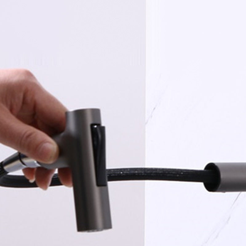 Widespread Bathroom Faucet Swivel Spout High-Arc with Pull Out Sprayer Clearhalo 'Bathroom Remodel & Bathroom Fixtures' 'Bathroom Sink Faucets' 'Bathroom Sinks & Faucet Components' 'bathroom_sink_faucets' 'Home Improvement' 'home_improvement' 'home_improvement_bathroom_sink_faucets' 7233572