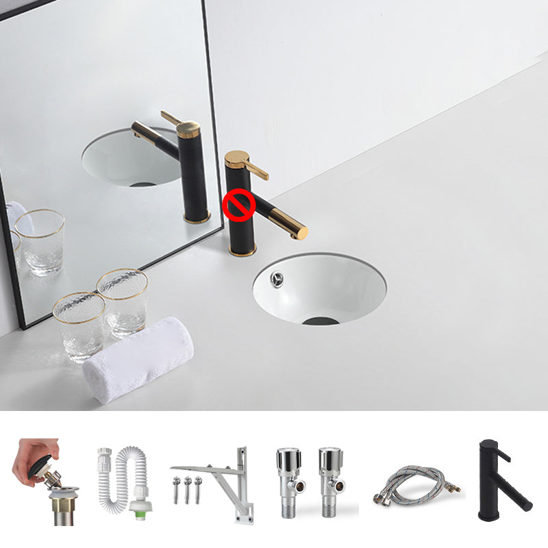 Traditional Undermount Bathroom Sink Round Porcelain Shut-Off Valve Included Basin Sink 10"L x 10"W x 5"H Sink with Faucet Clearhalo 'Bathroom Remodel & Bathroom Fixtures' 'Bathroom Sinks & Faucet Components' 'Bathroom Sinks' 'bathroom_sink' 'Home Improvement' 'home_improvement' 'home_improvement_bathroom_sink' 7233710